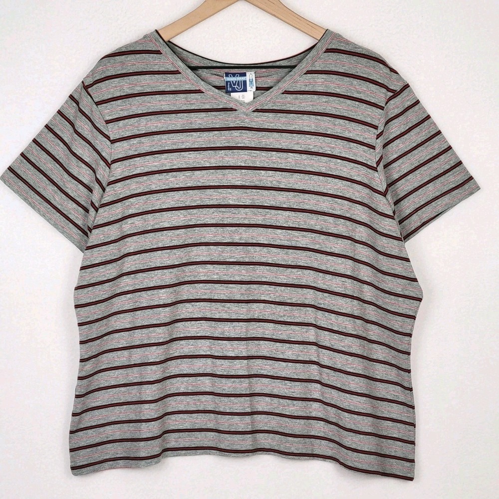 Vtg 90s Venezia Jeans Striped T Shirt USA Womens 22/24 Grunge Goth Skater